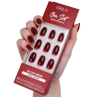 Bus Stop Crimson - Solid - Press-Ons