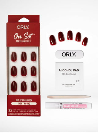 Bus Stop Crimson - Solid - Press-Ons