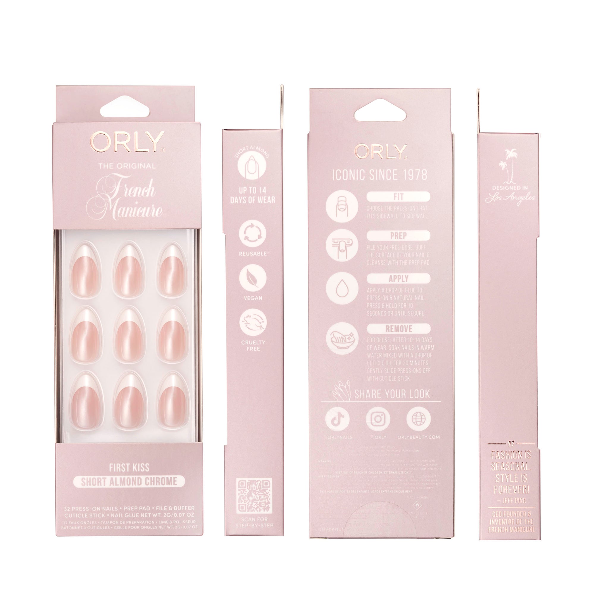 First Kiss - Chrome French Tip - Press-Ons