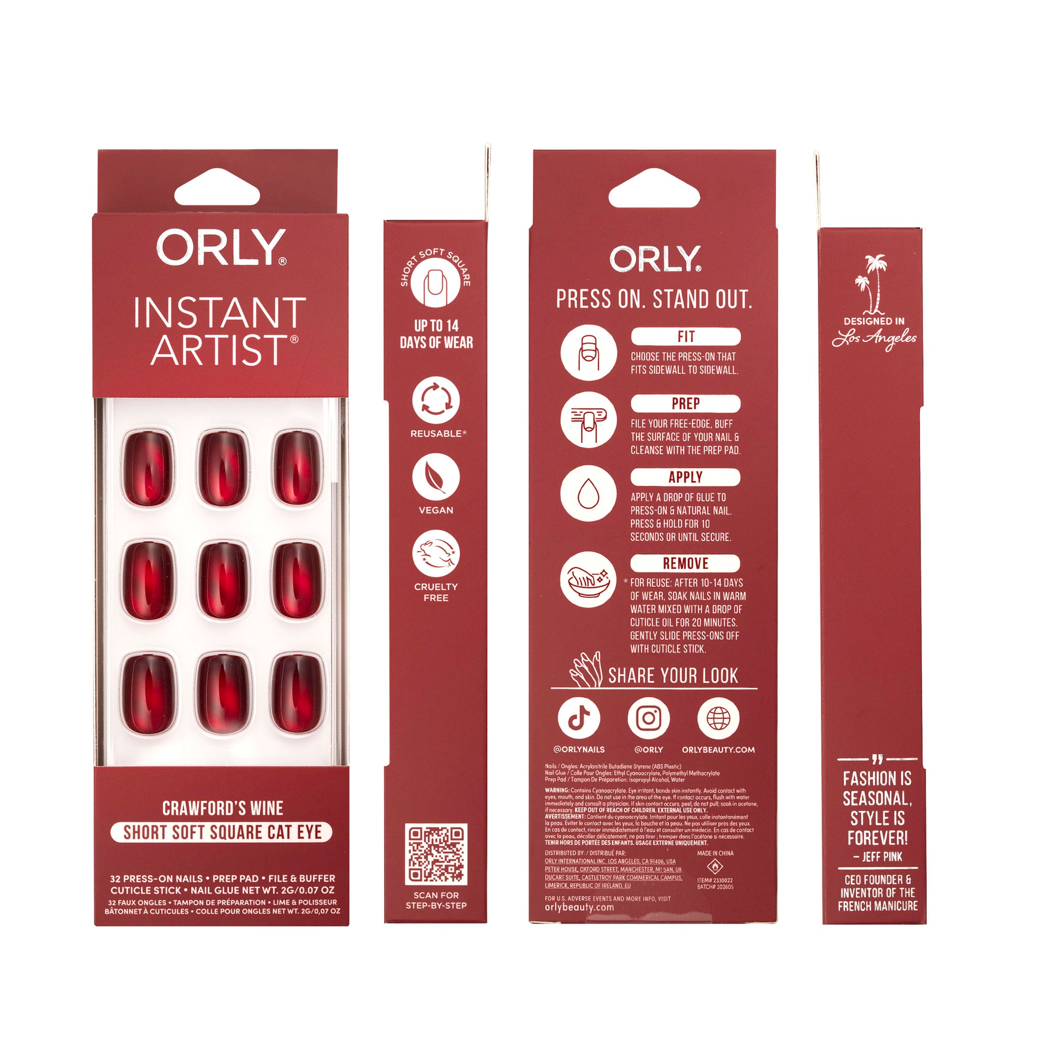 Crawford's Wine - Cat Eye Magnetic Effect - Press-Ons