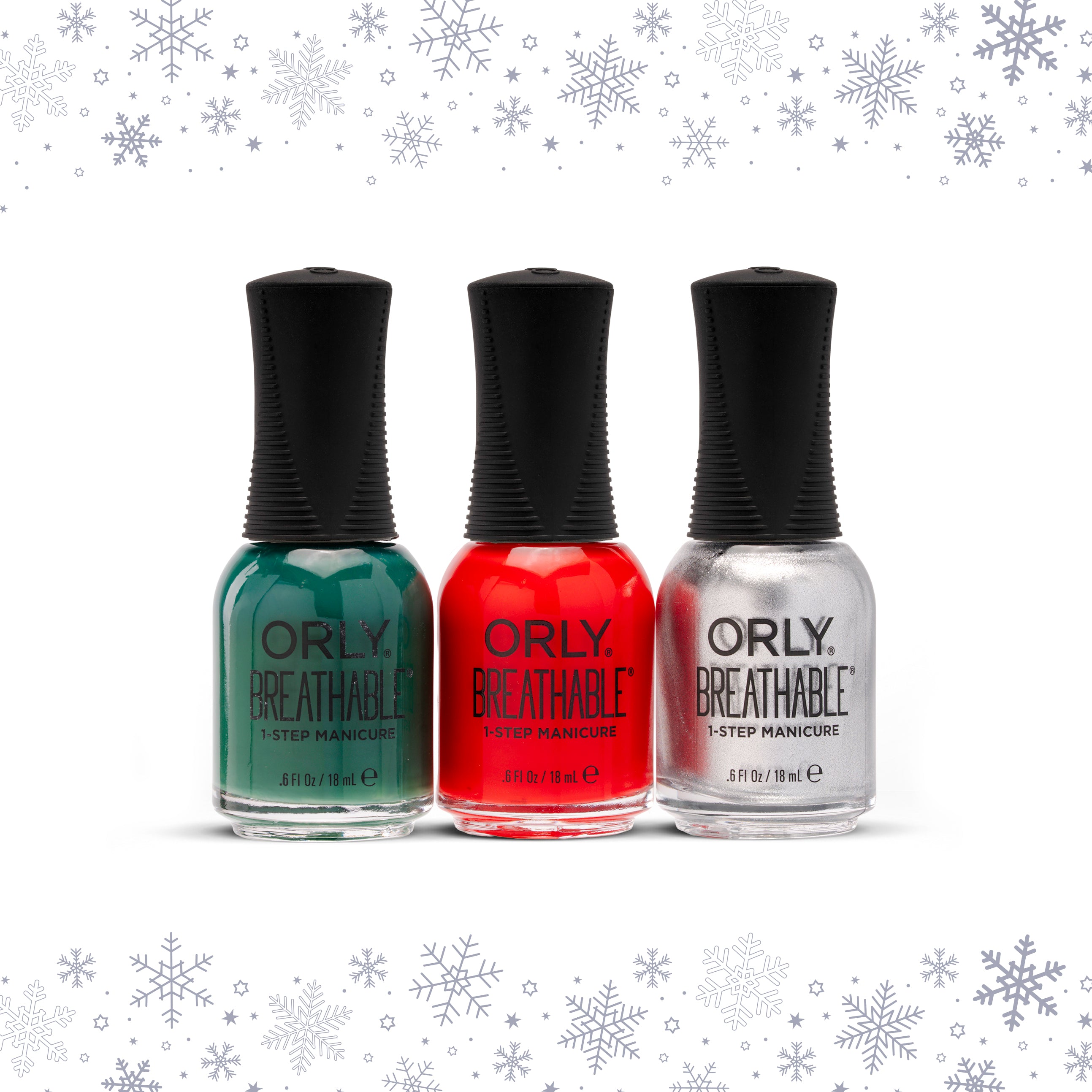 Rudolph the Red-Tipped Manicure Trio