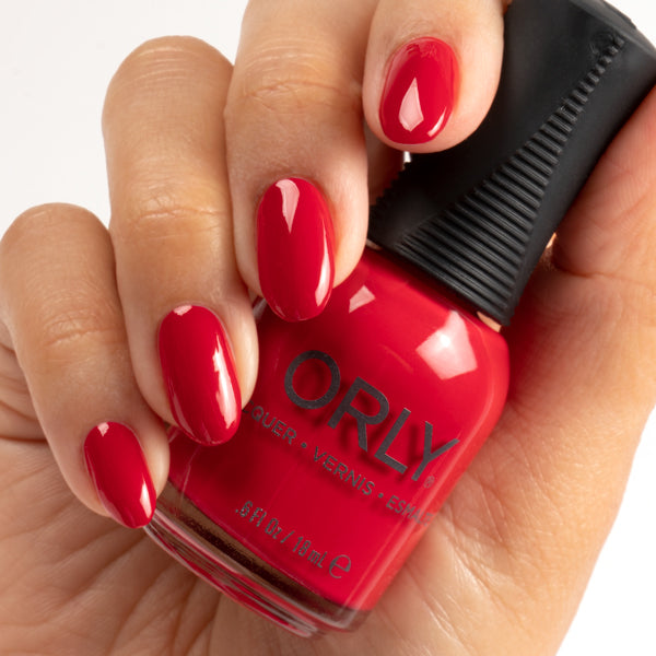 This is color is Ignite by Orly. Perfect deep red nail color for fall